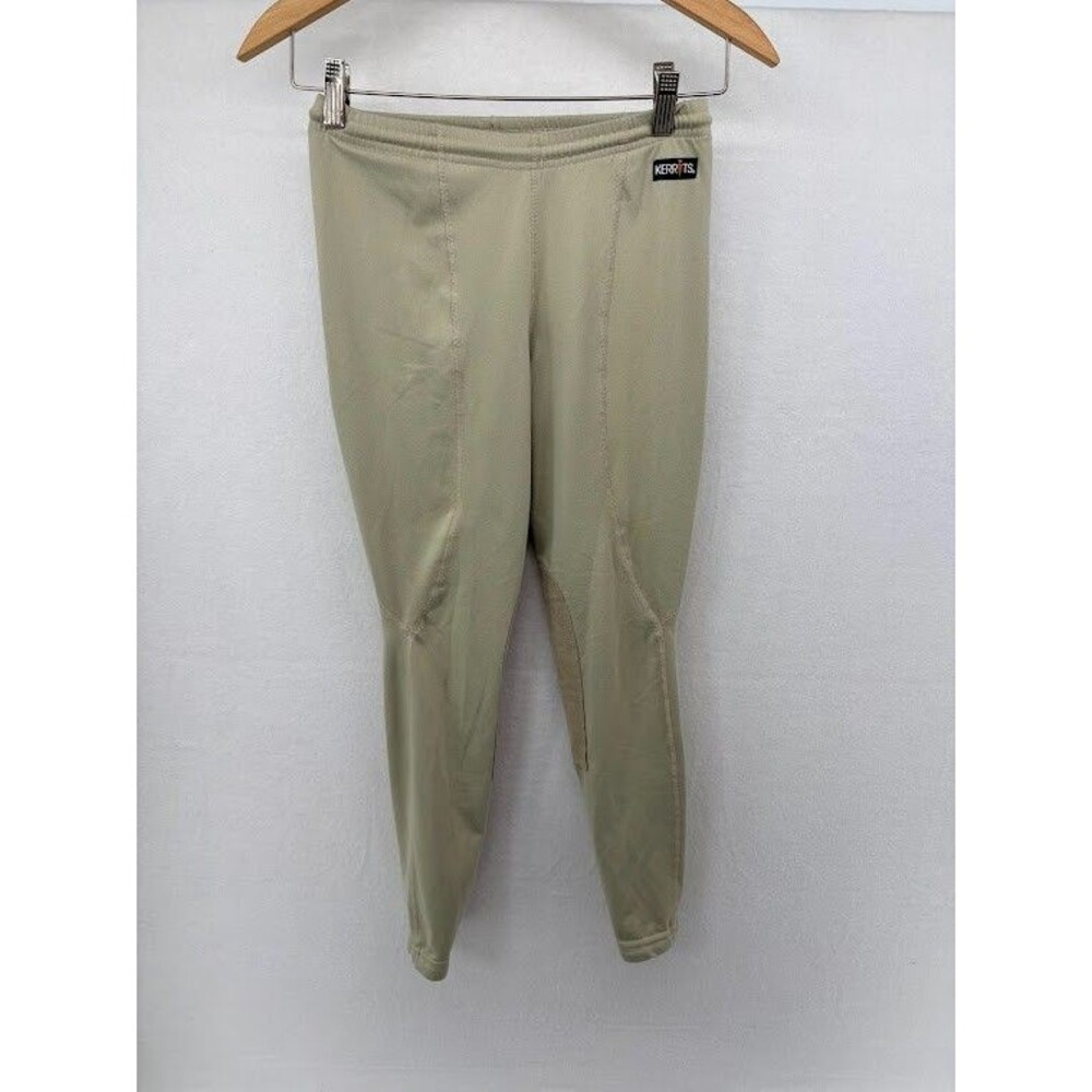 Girls Kerrits Brown/Tan Leggings Patch Riding Breech Drawstring Stretch Pants XL